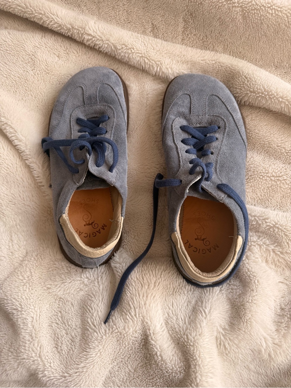 Magical Shoes Blue Suede Barefoot Sneakers Size 40